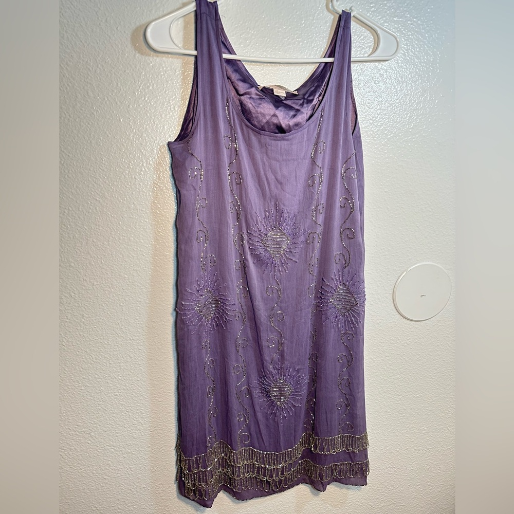 F21 Flapper Beaded Shift Dress Gatsby 20's women size s